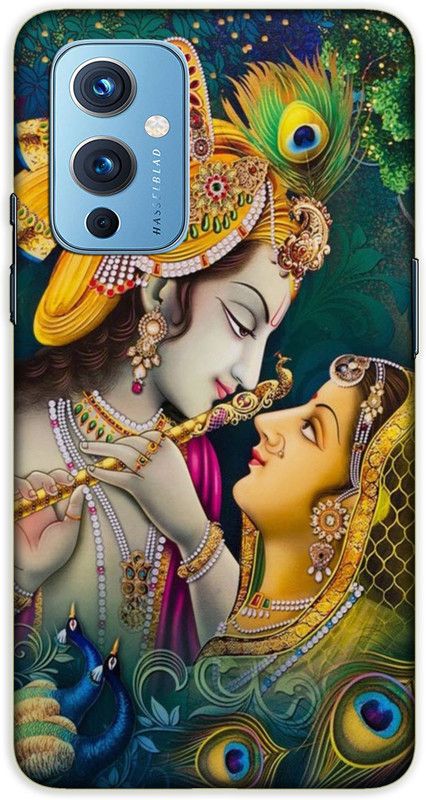 iprinto Back Cover for OnePlus 9 Radha Krishna Lord Krishna Kanha Back Cover  (Green, Hard Case, Pack of: 1)