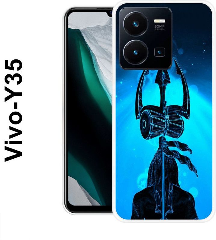 JATLAND Back Cover for Vivo Y35  (Blue, Black, Silicon)