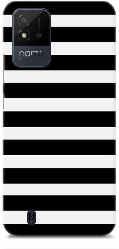Chiraiyaa Back Cover for realme Narzo 50i  (Black, White, Hard Case)