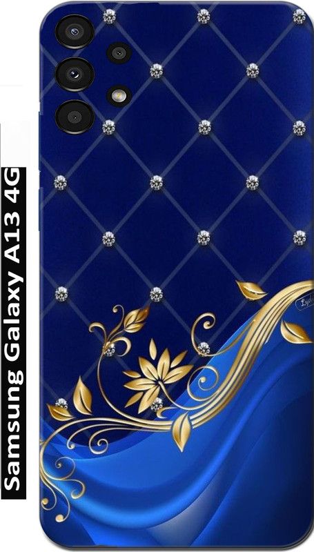 BIVAX Back Cover for SAMSUNG GALAXY A13 4G  (Blue, Gold, Grip Case, Silicon, Pack of: 1)