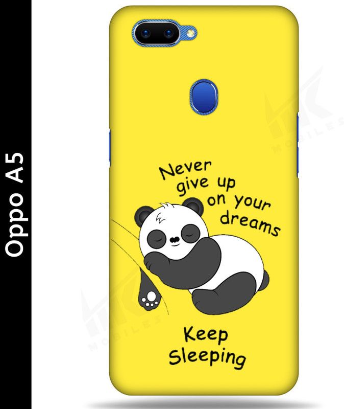 MK Back Cover for Oppo A5  (Yellow, 3D Case, Pack of: 1)