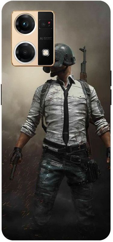 THE NARAYANA COLLECTIONS Back Cover for OPPO RENO 7- CPH2363-PUBG,MAN,LOGO,SIGN,GUN,GAME  (Multicolor, Hard Case, Pack of: 1)