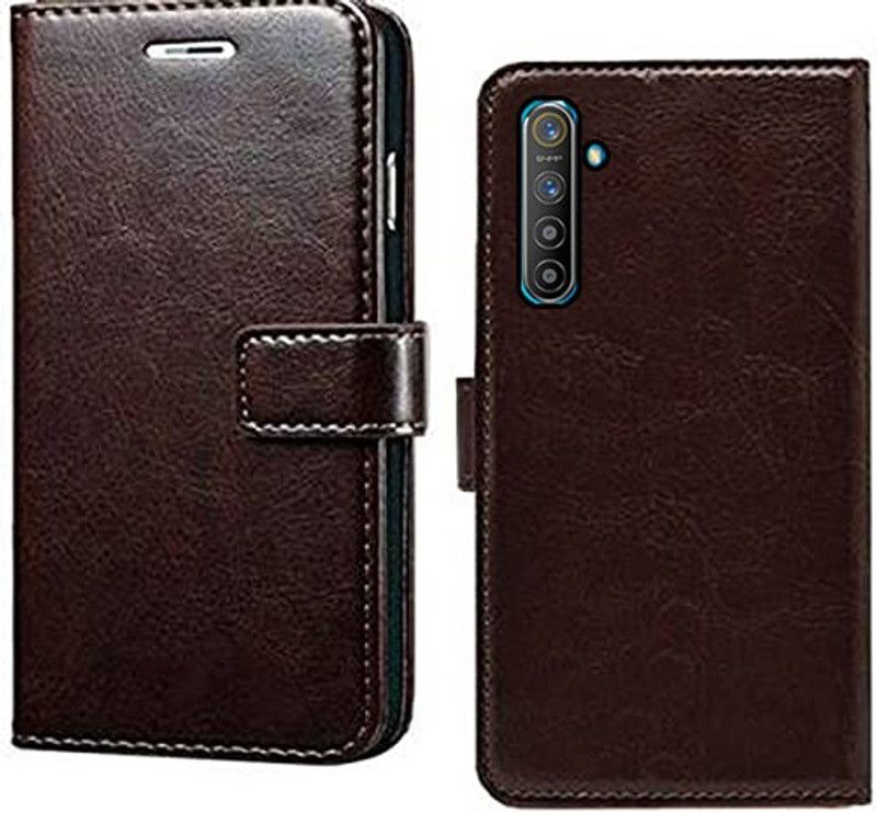 Accurazo Flip Cover for Realme X2  (Brown, Dual Protection, Pack of: 1)