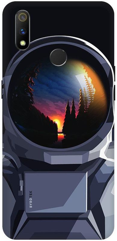 URCHIN Back Cover for Realme 3 astronaut, space, galaxy, dark  (Multicolor, Shock Proof, Pack of: 1)