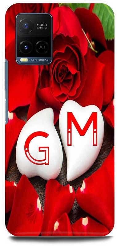 JUGGA Back Cover for Vivo Y21T, V2135, G LOVES M NAME,G NAME, M LETTER, ALPHABET,G LOVE M NAME  (Red, Hard Case, Pack of: 1)
