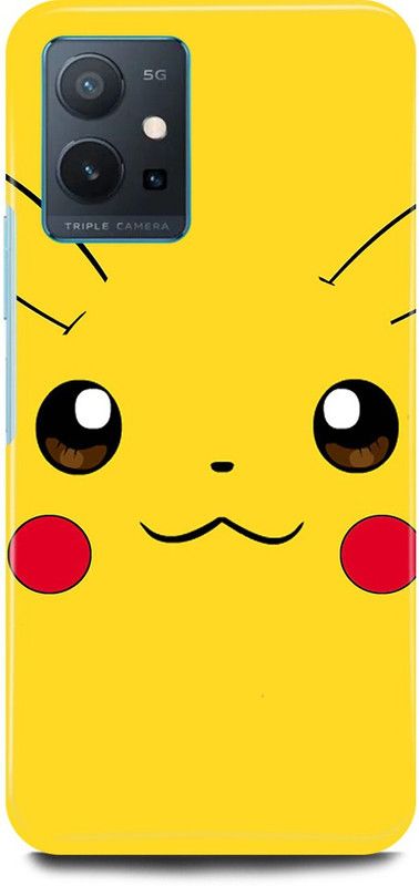 play fast Back Cover for Vivo T1 5G, V2141 PIKACHU, POKEMON, CARTOON  (Yellow, Hard Case, Pack of: 1)