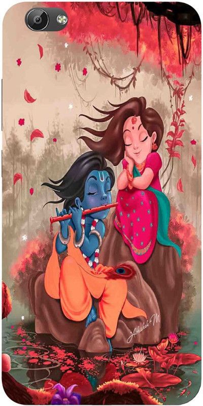 Golden Mask Back Cover for Vivo V5s Bal Krishna and Radhika  (Multicolor, Waterproof, Silicon, Pack of: 1)