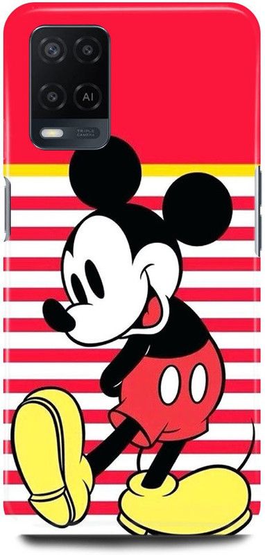 FRONK Back Cover for OPPO A54, CPH2239, MICKEY, MOUSE, MINNIE, MOUSE, DOLL, TEDDY, LOVE  (Red, Hard Case, Pack of: 1)
