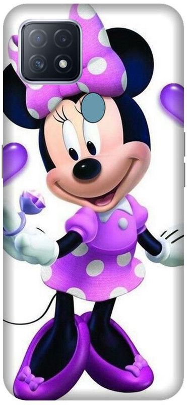 VS PRINT LINK Back Cover for OPPO A15s , CPH2179 ,mickey,minnie,mouse,pink,Printed back cover  (Purple, Hard Case, Pack of: 1)