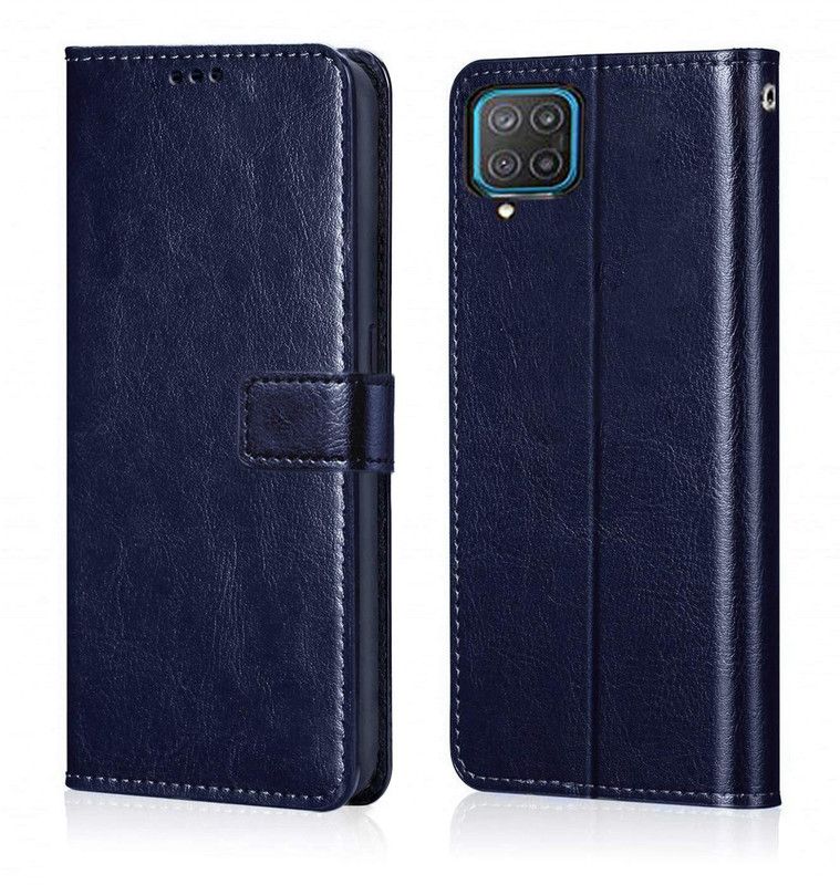 Yotech Flip Cover for Samsung Galaxy M12, Samsung Galaxy A12  (Blue, Shock Proof, Pack of: 1)