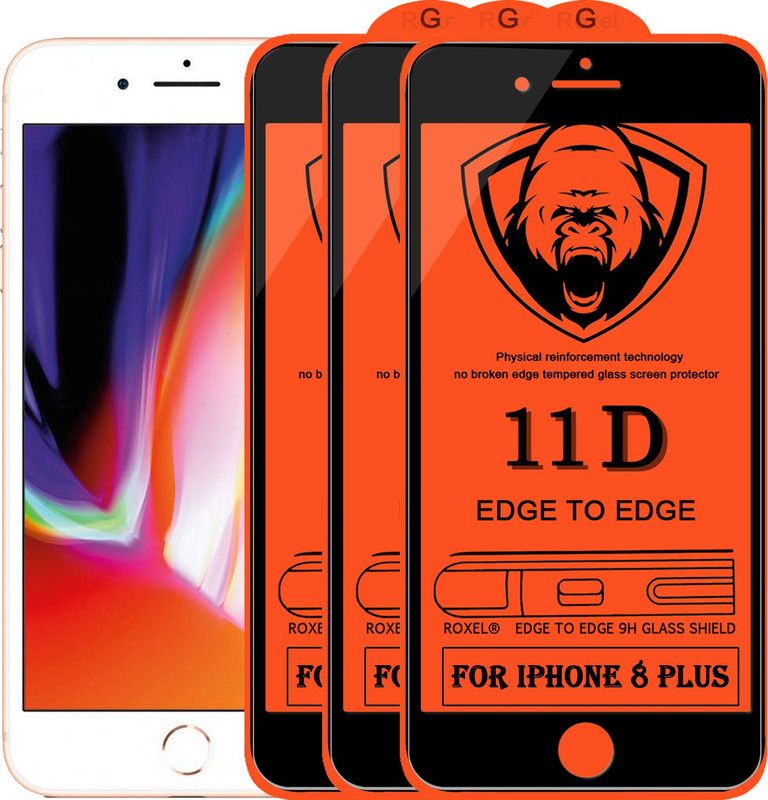 SoftTech Edge To Edge Tempered Glass for Apple iPhone 8 Plus  (Pack of 2)