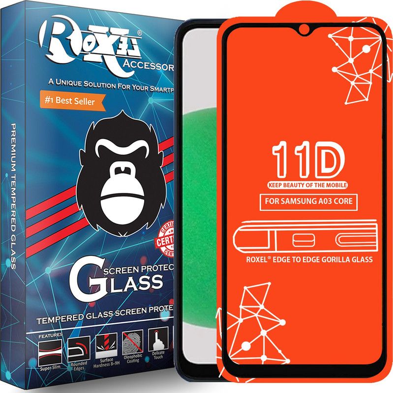 Roxel Edge To Edge Tempered Glass for Samsung Galaxy A03 Core  (Pack of 1)