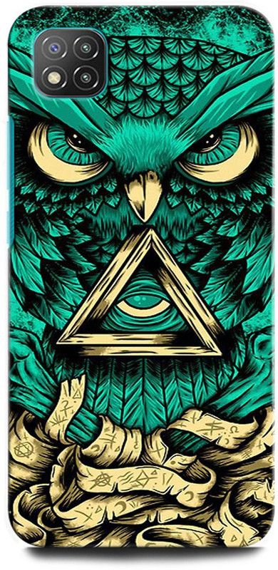 INTELLIZE Back Cover for POCO C3 MZB07RHIN OWL, TRIPPY, WORLD, EYE, USA, ILLUMINATI, MASONICO, OWL  (Multicolor, Hard Case, Pack of: 1)