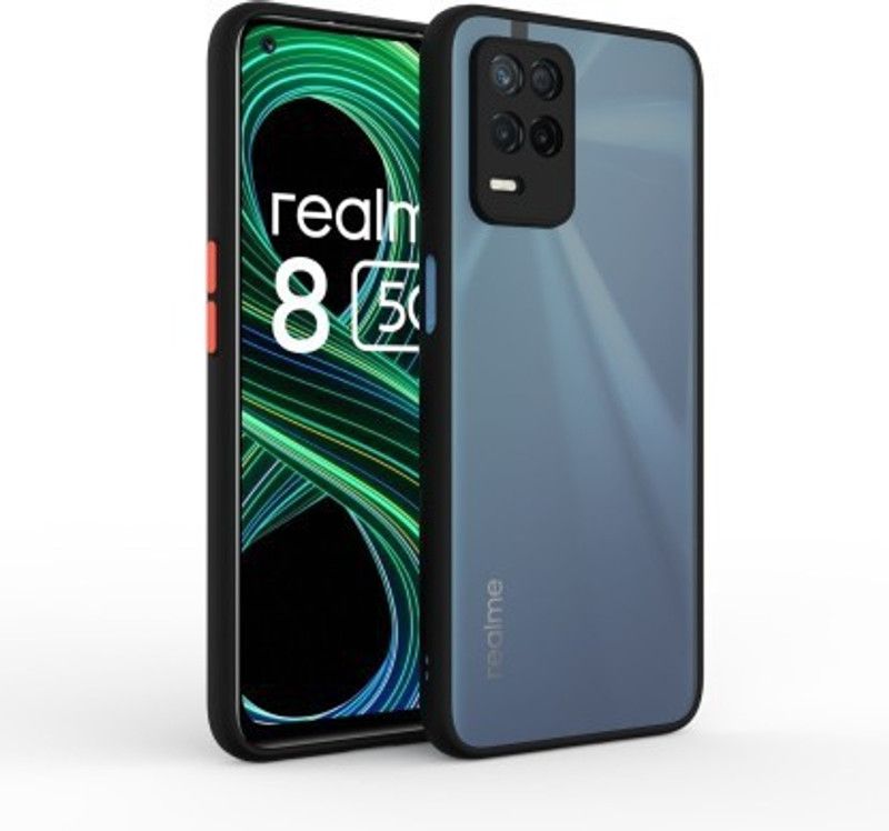 lulucovers Back Cover for Realme 8 5G, Realme Narzo 30 5G, Realme 8s 5G  (Black, Camera Bump Protector)