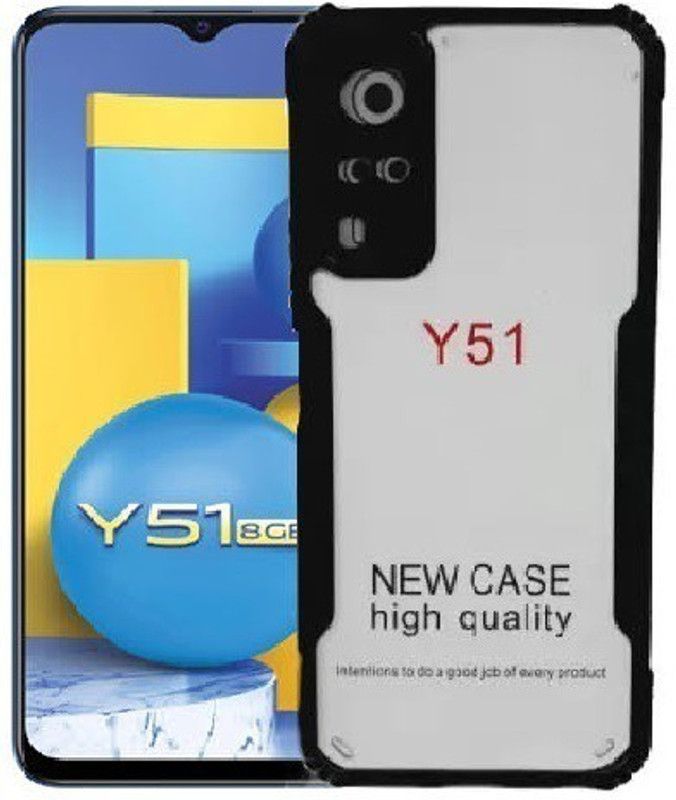S-Hardline Back Cover for Vivo Y51 2020, Scratch Resistant  (Transparent)