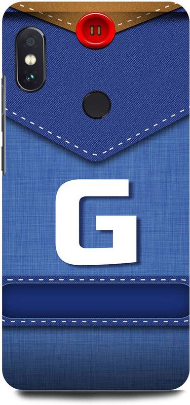 FUGGA Back Cover for Redmi Note 6 Pro, G, LETTER, ALPHABET, BLUE, JEANS, PATTERN, G, NAME  (Multicolor, Hard Case, Pack of: 1)