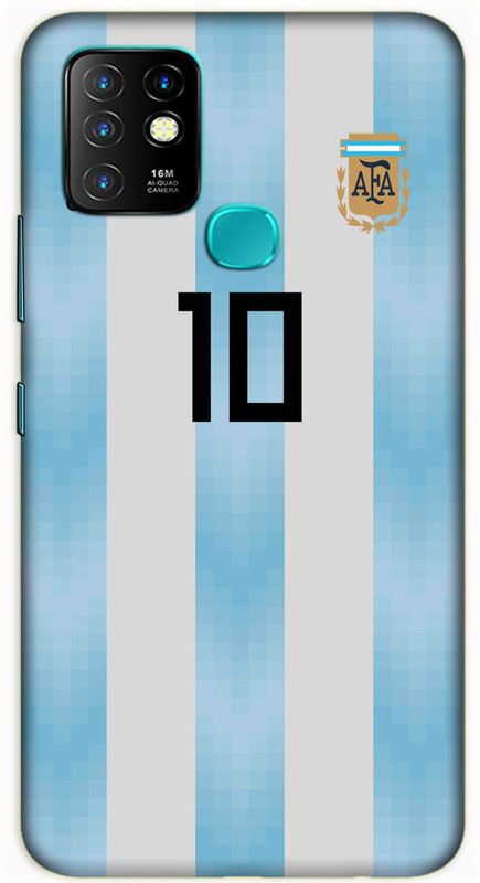 iprinto Back Cover for Infinix Hot 10 Messi Back Cover  (Blue, Hard Case, Pack of: 1)