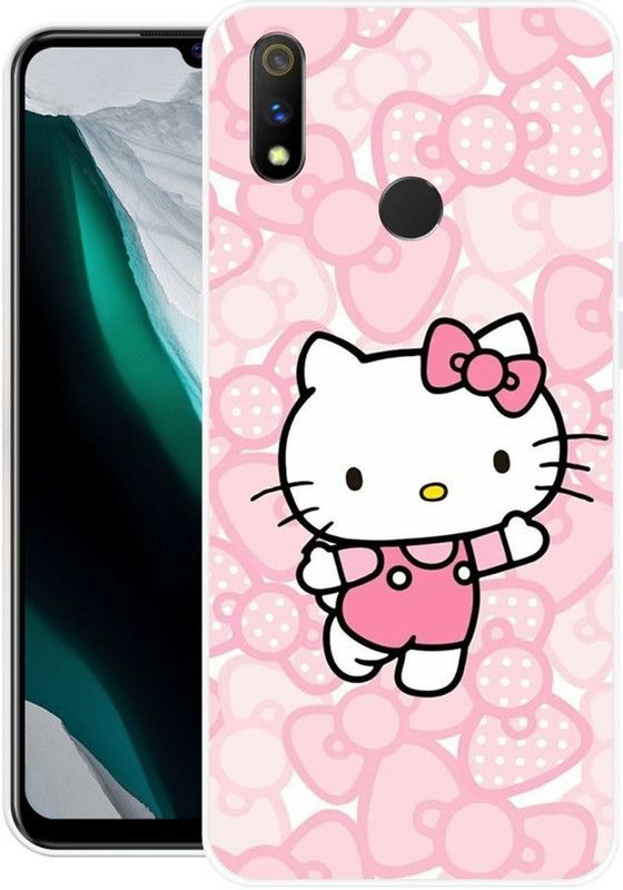 KUDI Back Cover for Realme 3 Pro  (Pink, White, Silicon)