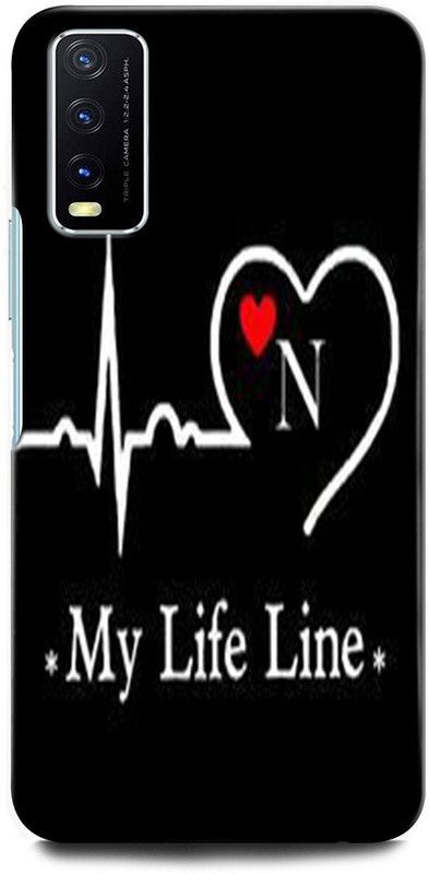 GRAFIQE Back Cover for Vivo Y20i V2027 N, N LETTER, N ALPHABET, MY LIFE LINE N  (Multicolor, Shock Proof, Pack of: 1)