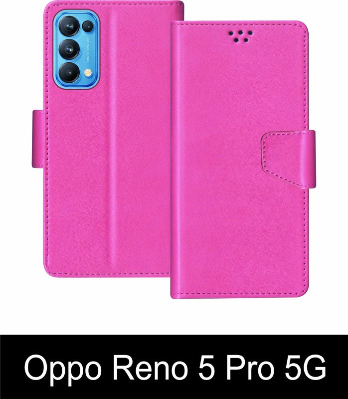 korumacase Flip Cover for Oppo Reno 5 Pro 5G  (Pink, Shock Proof, Pack of: 1)