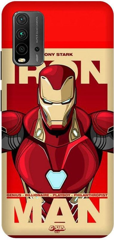 KARJUN Back Cover for Redmi 9 Power, Ironman Printed  (Multicolor, Hard Case, Pack of: 1)