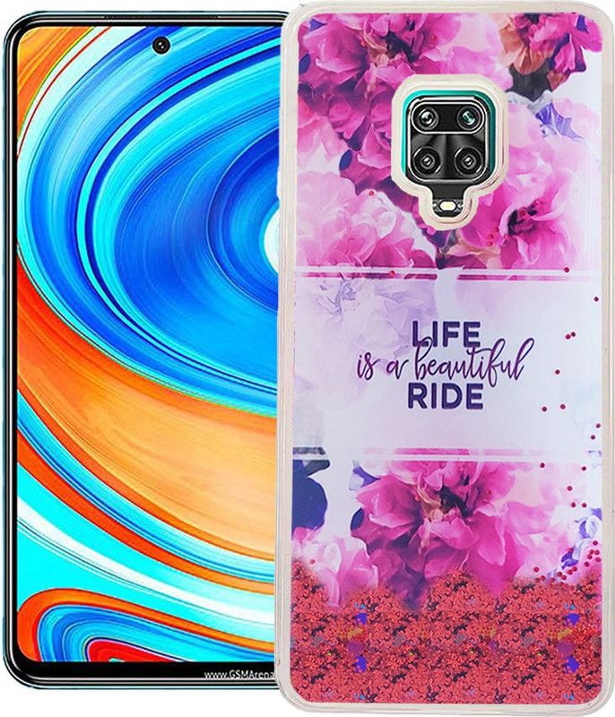 KBAGS Back Cover for REDMI 9PRO (FULLY Glitter and Liquid with Printed LIFE in The Middle)  (Multicolor, Waterproof, Pack of: 1)