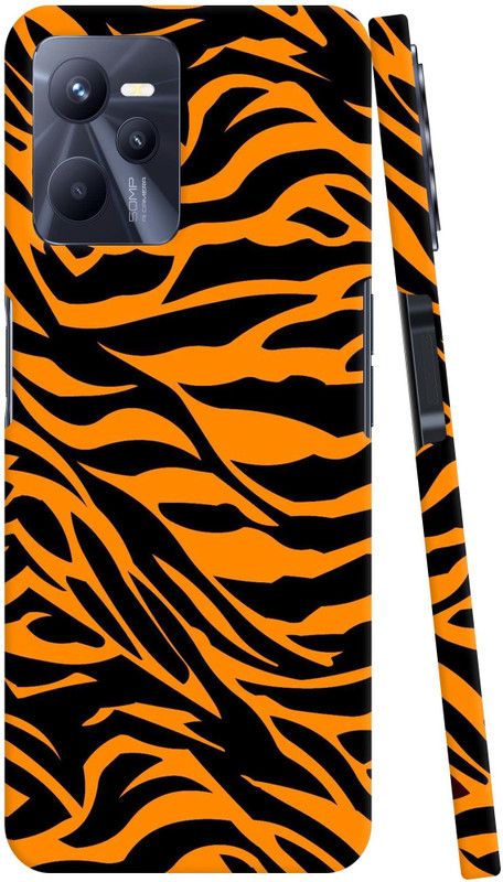 GS PANDA COLLECTIONS Back Cover for REALME C35  (Black, Orange, Pack of: 1)