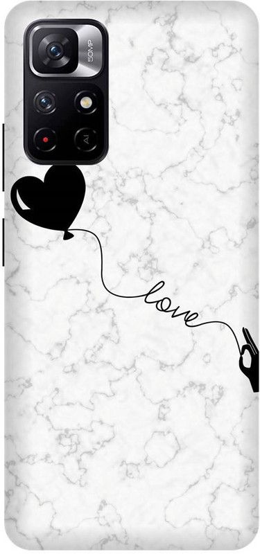 DIKRO Back Cover for POCO M4 Pro 5G, LOVE, HEART, MARBEL, SHAPE  (White, Hard Case, Pack of: 1)