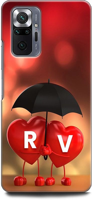 KEYCENT Back Cover for REDMI Note 10 Pro R V, R LOVES V, NAME, LETTER, ALPHABET, RV LOVE, HART, BLUE  (Multicolor, Pack of: 1)