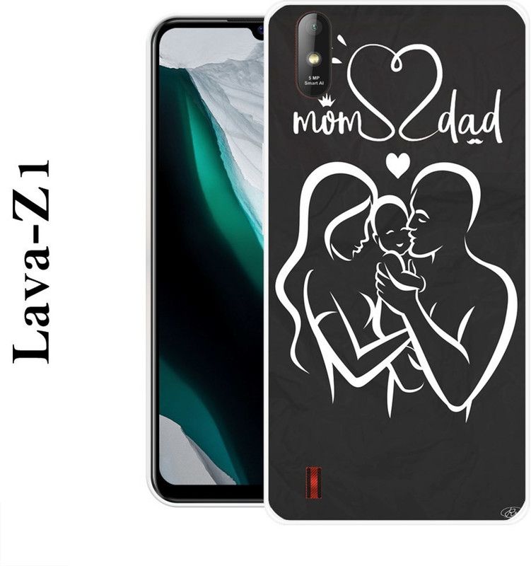 INDIALAND Back Cover for Lava Z1  (Black, White, Grip Case, Silicon)