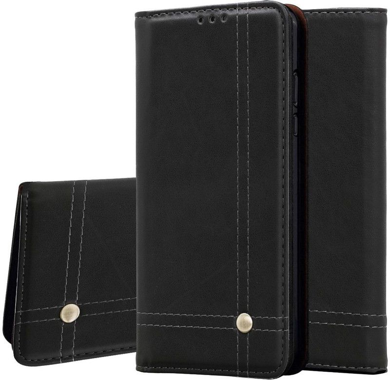 Pure Color Pouch for Samsung Galaxy Note 10 PLUS / Note10 PLUS  (Black, Magnetic Case)