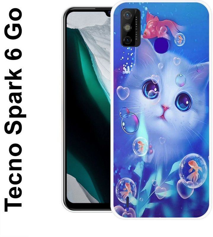 redfly Back Cover for Tecno Spark 6 Go, Tecno Spark Go 2021  (Blue, Grip Case, Silicon)