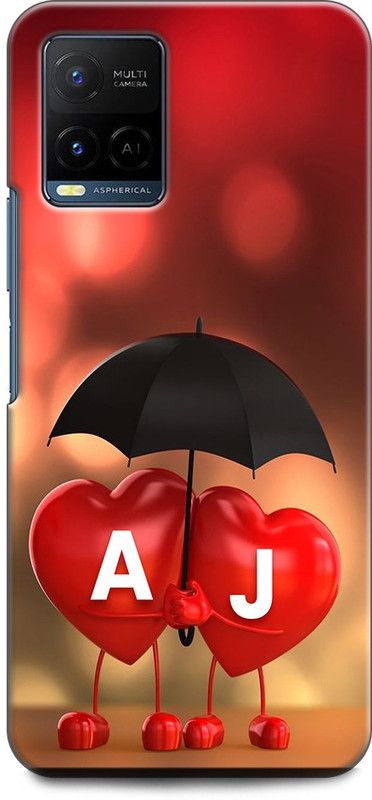KEYCENT Back Cover for Vivo Y21A, V211 A J, A LOVES J, NAME, ALPHABET, AJ LOVE, HART, BLUE  (Multicolor, Shock Proof, Pack of: 1)