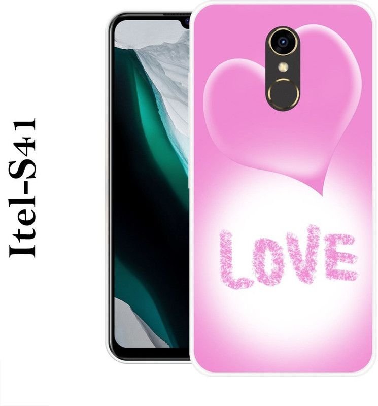 KLC Back Cover for Itel S41  (Pink, White, Silicon)