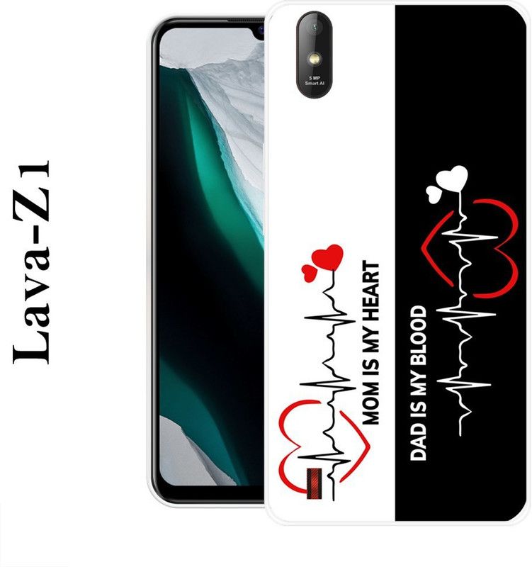 VITARO Back Cover for Lava Z1  (Black, White, Grip Case, Silicon)
