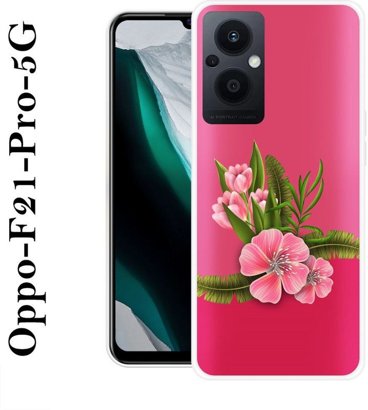 KLC Back Cover for Oppo F21 Pro 5G  (Pink, Green, Grip Case, Silicon)