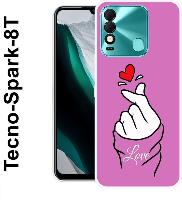 KLC Back Cover for Tecno Spark 8T  (White, Purple, Grip Case, Silicon)