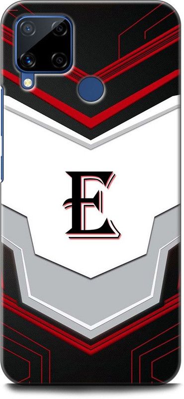 Afterglow Back Cover for Realme C15 E, E LETTER, F NAME, E ALPHABET, ALPHABET  (Multicolor, Shock Proof, Pack of: 1)