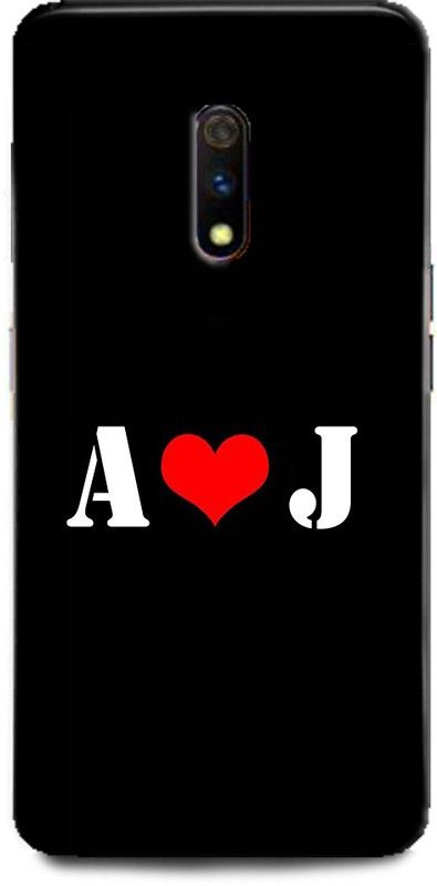 Afterglow Back Cover for Realme X A J, A LOVES J, NAME, LETTER, ALPHABET, AJ LOVE, HART  (Multicolor, Shock Proof, Pack of: 1)