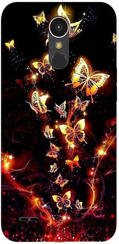 Skyhawk Back Cover for LG K10 (2017) Black Background With Golded Butterfly  (Multicolor, Waterproof, Silicon, Pack of: 1)