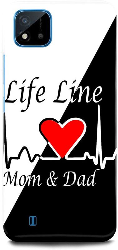 JUGGA Back Cover for Realme C20, RMX3063, LIFE, LINE, MOM, DAD, LOVE  (Multicolor, Hard Case, Pack of: 1)