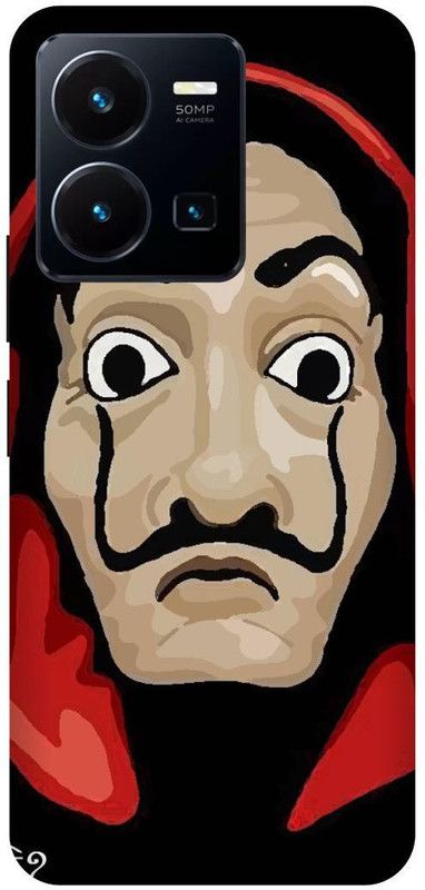 FRONK Back Cover for vivo Y35, V2205, MONEY, HEIST, WEB, SERIES, MASK, BELLA, CIAO  (Red, Hard Case, Pack of: 1)