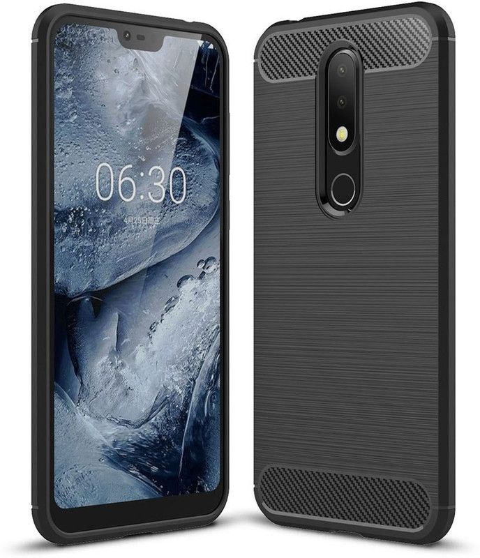 CHVTS Back Cover for Nokia 6.1 Plus  (Black, Grip Case, Pack of: 1)