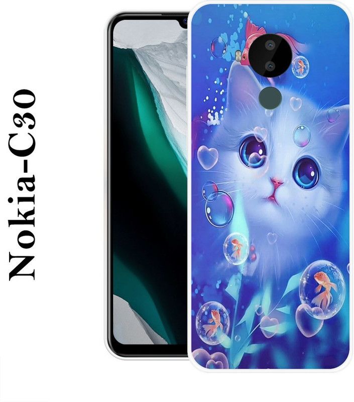 REALKING Back Cover for Nokia C30  (Blue, Silicon)
