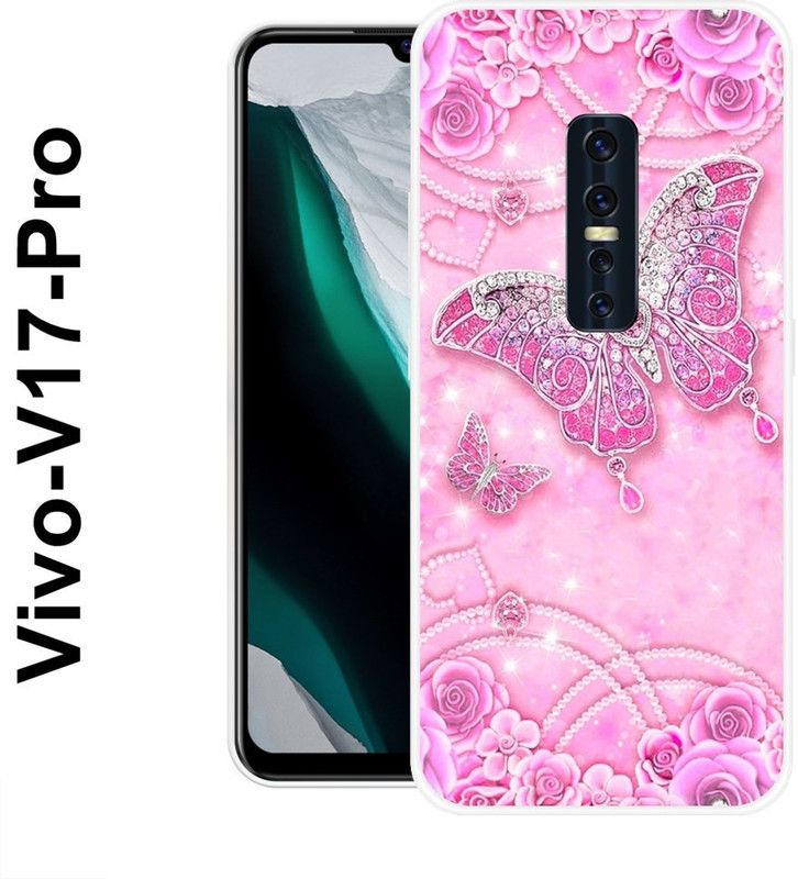 redfly Back Cover for Vivo V17 Pro  (Pink, Silver, Silicon)