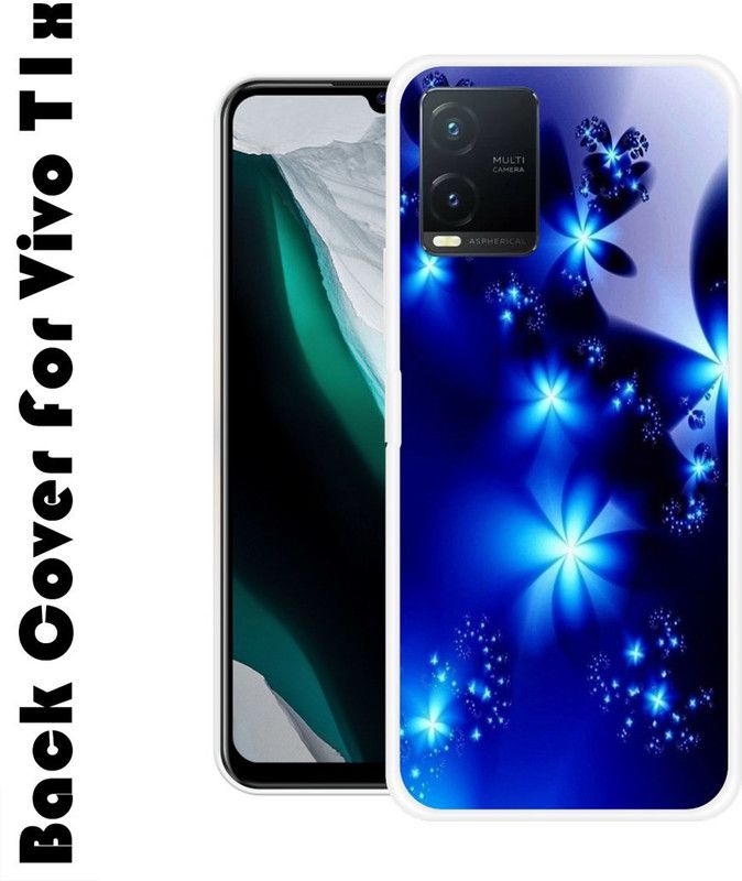 INDIALAND Back Cover for Vivo T1x  (Blue, Grip Case, Silicon, Pack of: 1)