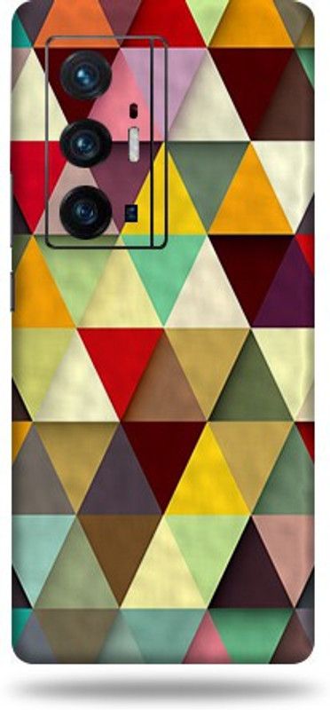 Mclaxa Colourful Triangles Mobile Back Skin, Colourful Triangles, Vivo X 70 Pro Plus Mobile Skin  (Colourful Triangles Skin With Super Matte Finish)