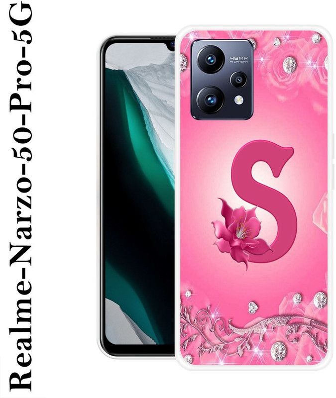 BAGRA Back Cover for Realme Narzo 50 Pro 5G  (Pink, White, Grip Case, Silicon)
