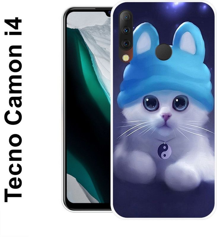 redfly Back Cover for Tecno Camon I4  (Blue, White, Grip Case, Silicon)