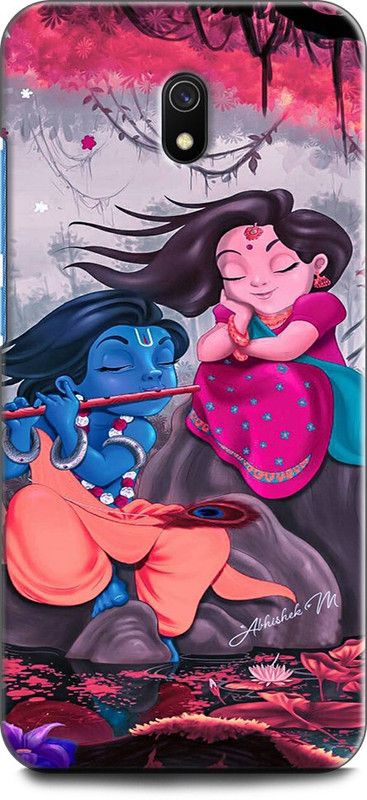 Wall Art Back Cover for Redmi 8A KRISHNA RUKMINI, FLUTE, GOD, PAINTING,RUKMINI  (Multicolor, Dual Protection, Pack of: 1)